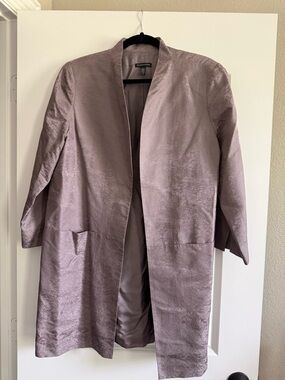 Eileen Fisher Mauve Open-Front Long Coat